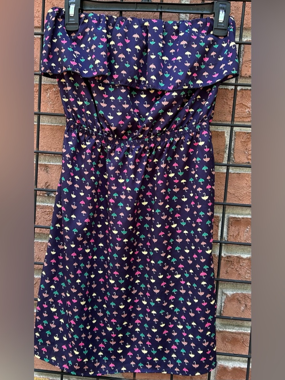 Navy Umbrella Print Sundress